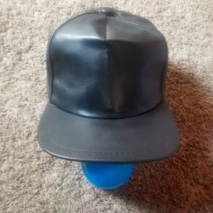 Black Leather Men's Cap